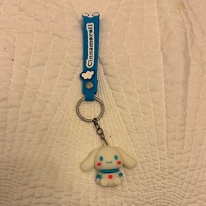 Adorable Cinnamonroll Keychain with Blue Strap